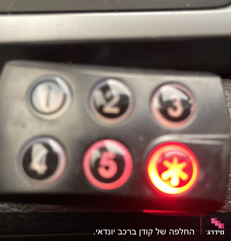 לוח מקשים עם כפתורים מוארים ברכב